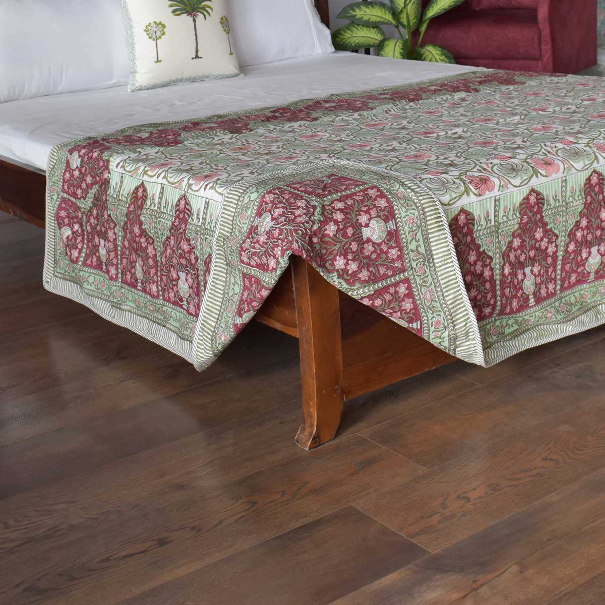Hand Block Printed Cotton Twin Size Dohar  Chakri Phool 230848