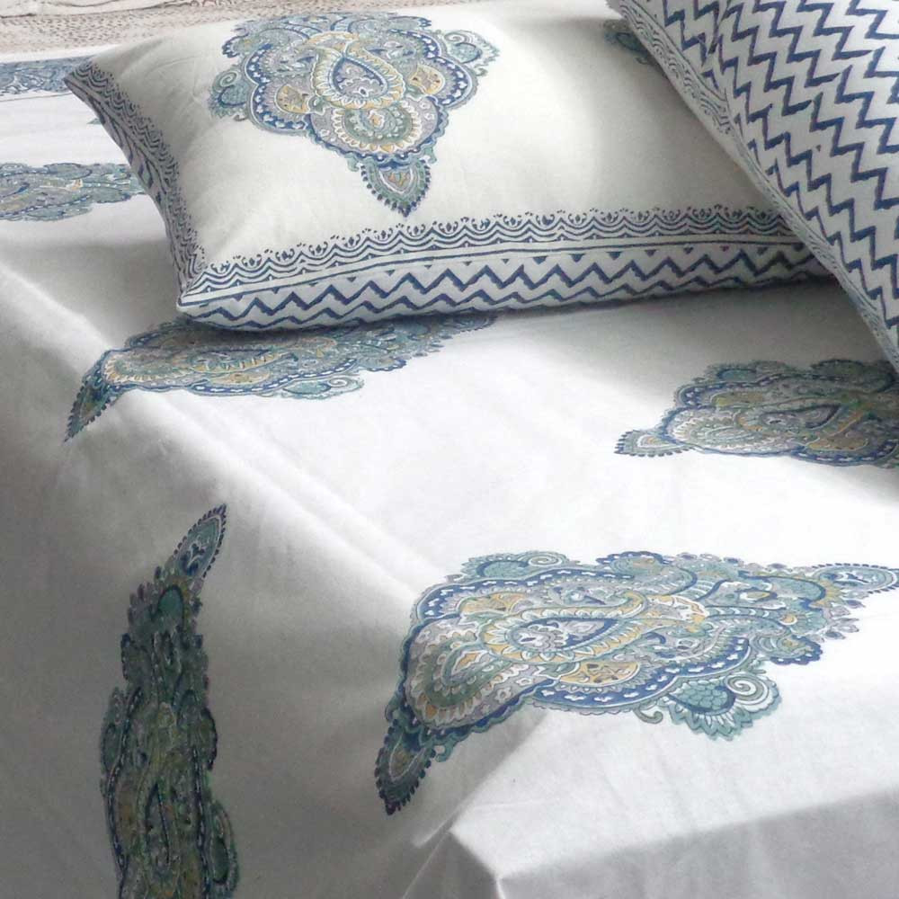 Cotton Block Printed Queen Size Bedspread Badi Mohar 101276