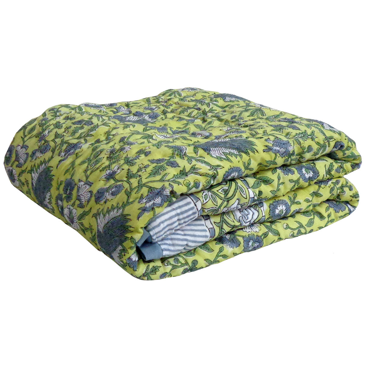 Hand Block Printed Baby Quilt 100x140 cm Jaipur Razai Garden Glade 701880