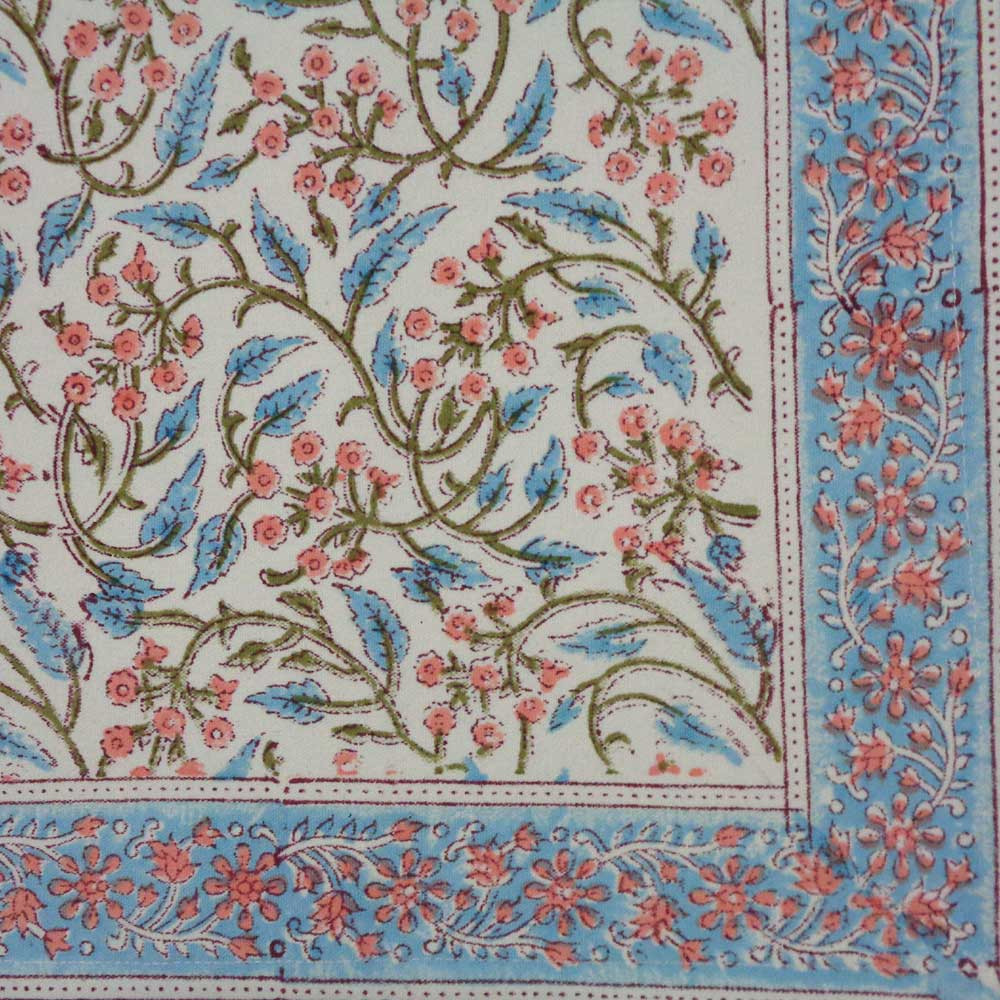 Hand Block Printed Cotton Canvas Table Mat 32x48 cms Set of 2 Table mats  Berry Pink 106128