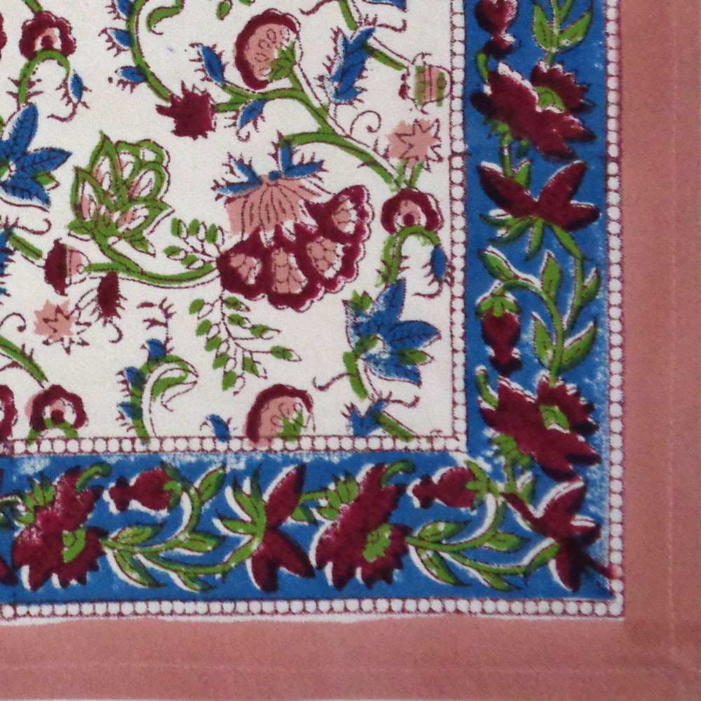 Hand Block Printed Cotton Canvas Table Mat 32x48 cms Set of 2 Table mats  Genda Bale 204998
