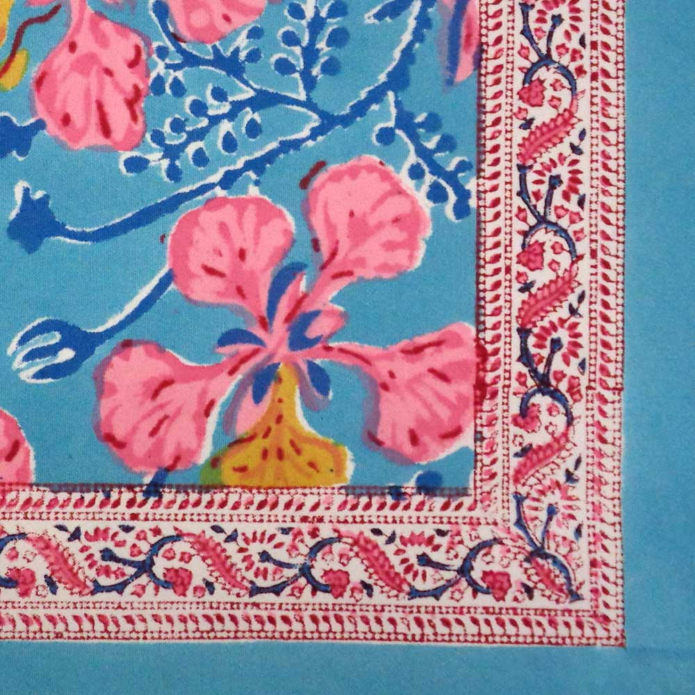 Hand Block Printed Cotton Canvas Table Mat 32x48 cms Set of 2 Table mats  Gulmohar Gud 205243