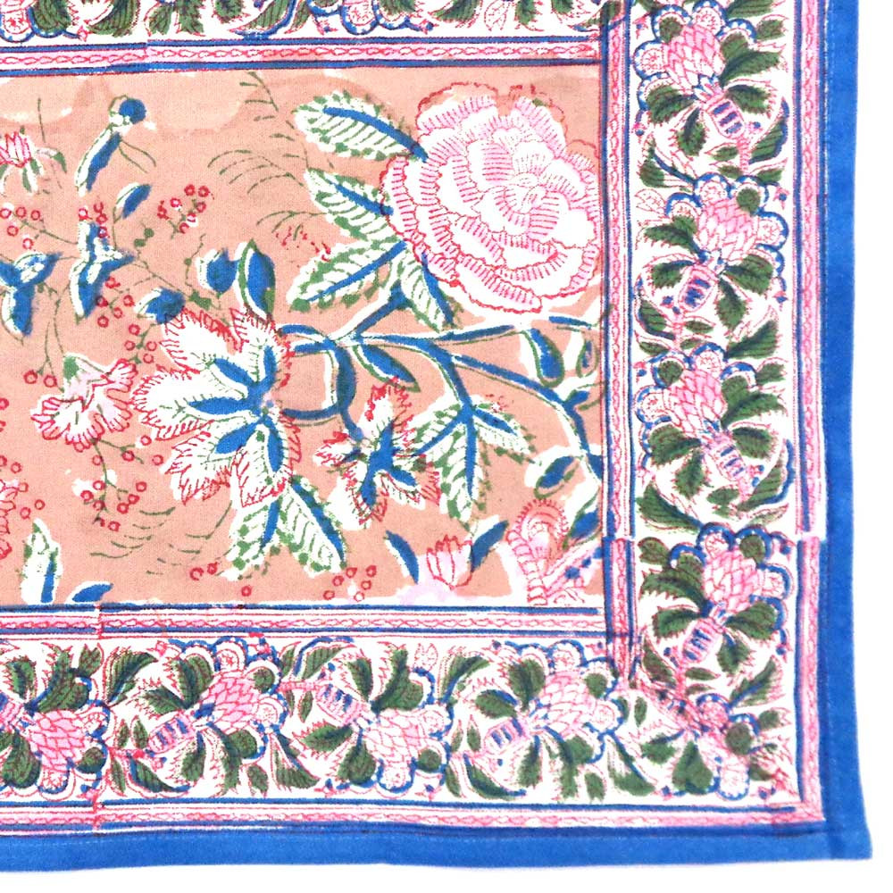 Hand Block Printed Cotton Canvas Table Mat 32x48 cms Set of 2 Table mats Misty Rose Gud 202873