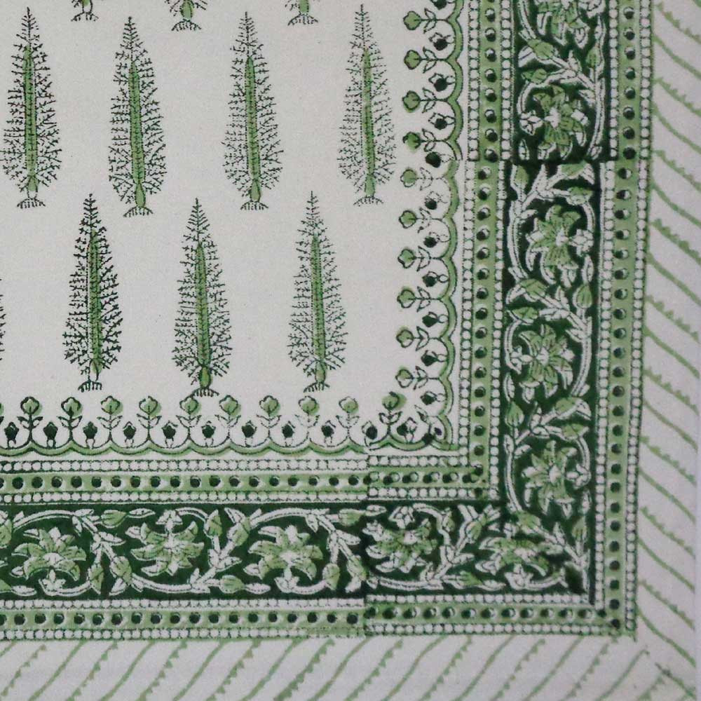Hand Block Printed Cotton Canvas Table Mat 32x48 cms Set of 2 Table mats  Winter Fall Tree Vineyard 302395
