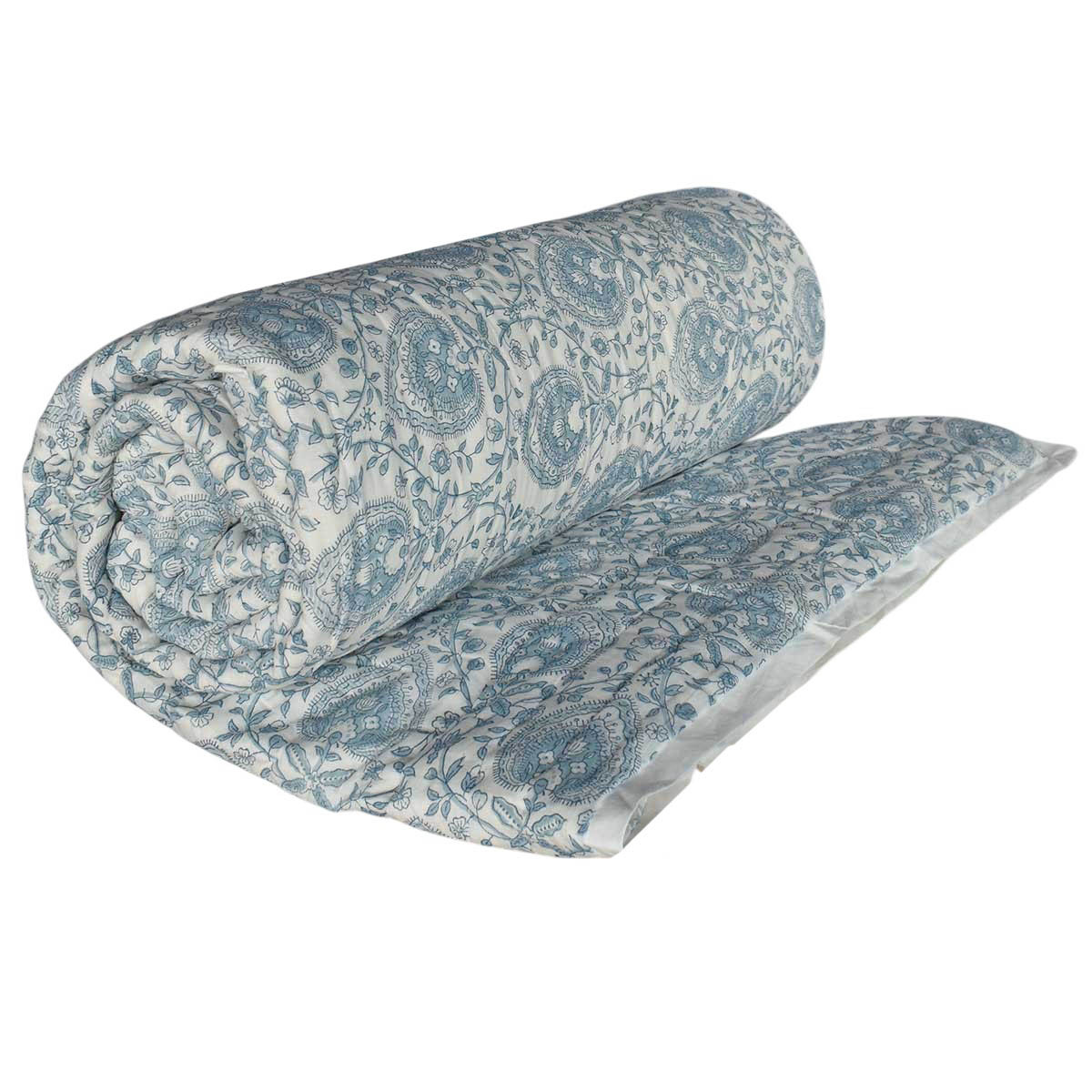 Hand Block Printed Cotton King Size Quilt 202217