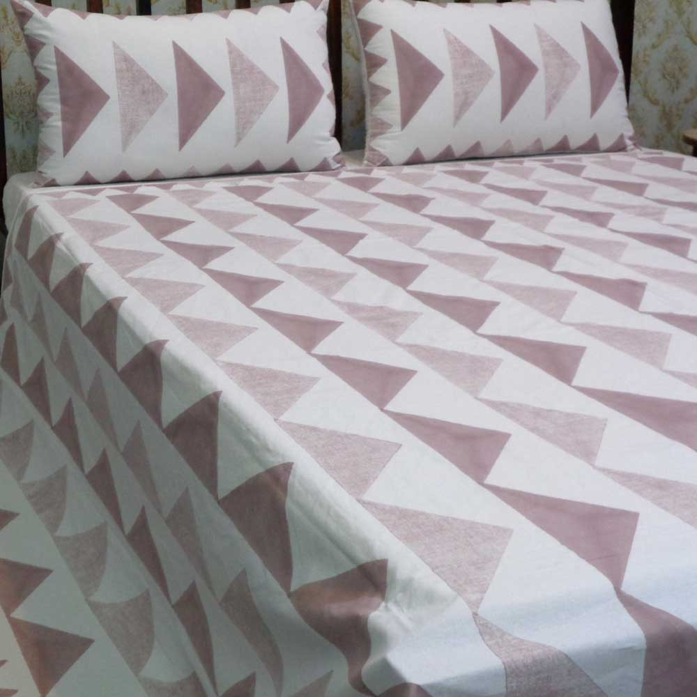 Hand Block Printed Cotton Queen Size Bedspread 103356