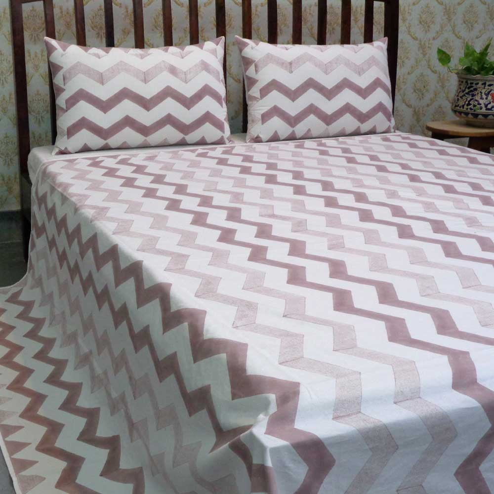 Hand Block Printed Cotton Queen Size Bedspread 103367