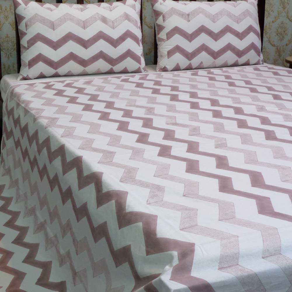 Hand Block Printed Cotton Queen Size Bedspread 103367