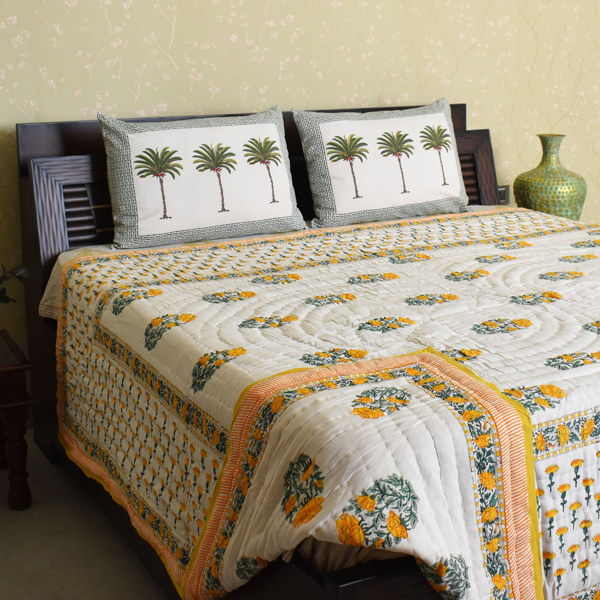 Hand Block Printed Cotton Queen Size Quilt 202525