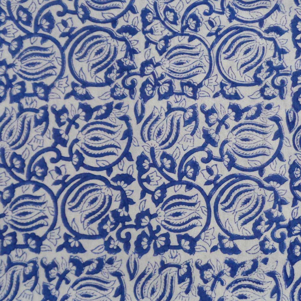 Hand Block Printed Cotton Tablecloth Two Lotus 10282