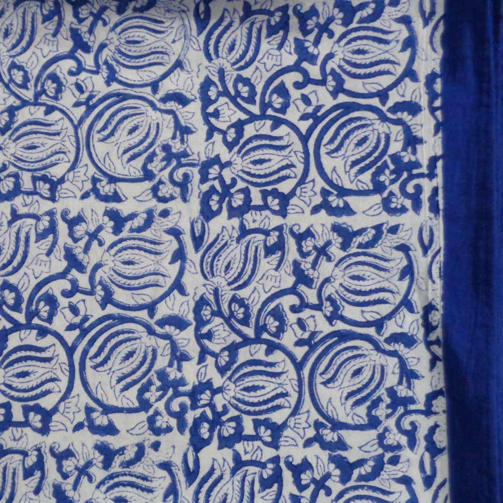 Hand Block Printed Cotton Tablecloth Two Lotus 10282