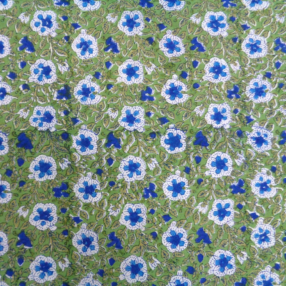 Hand Block Printed Cotton Tablecloth 150x220 Anemone Green 109159