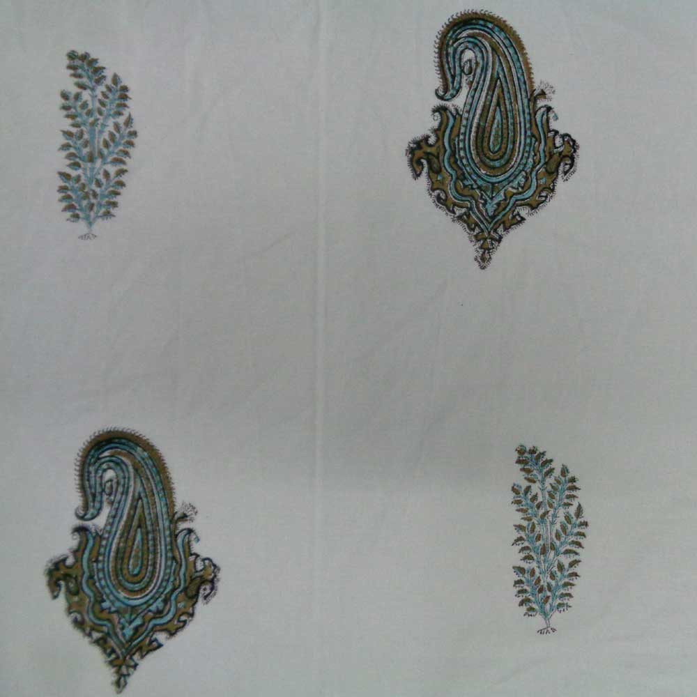 Hand Block Printed Cotton Tablecloth 150x220 Paisley Patti 103476