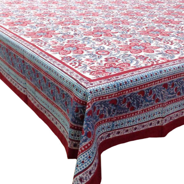Hand Block Printed Cotton Tablecloth 150x220  Rakhi Phool 109120