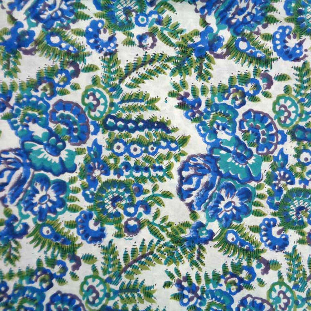 Hand Block Printed Cotton Tablecloth 150x220 Sea Plantation Open 8495