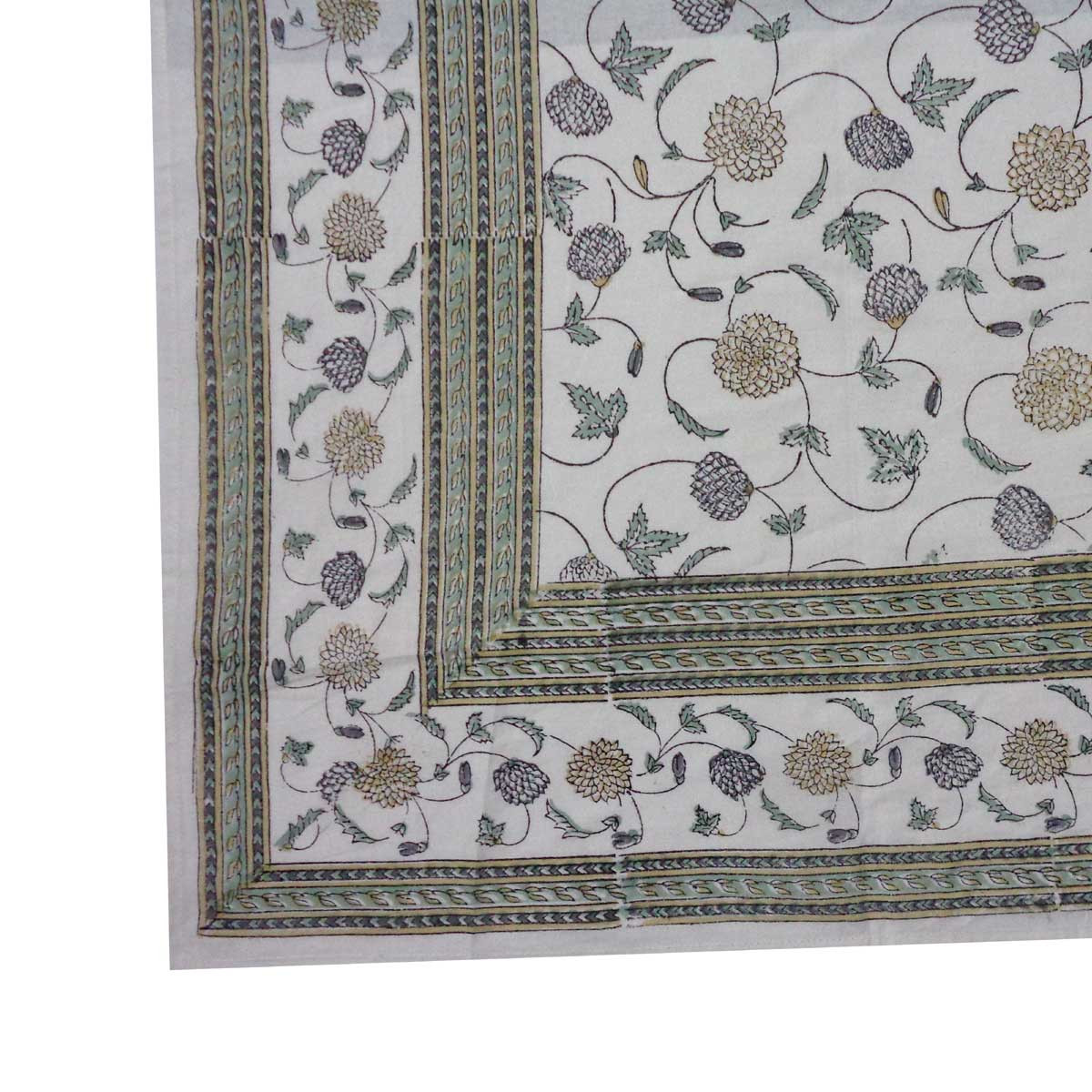 Hand Block Printed Cotton Tablecloth 150x220 cms   504782
