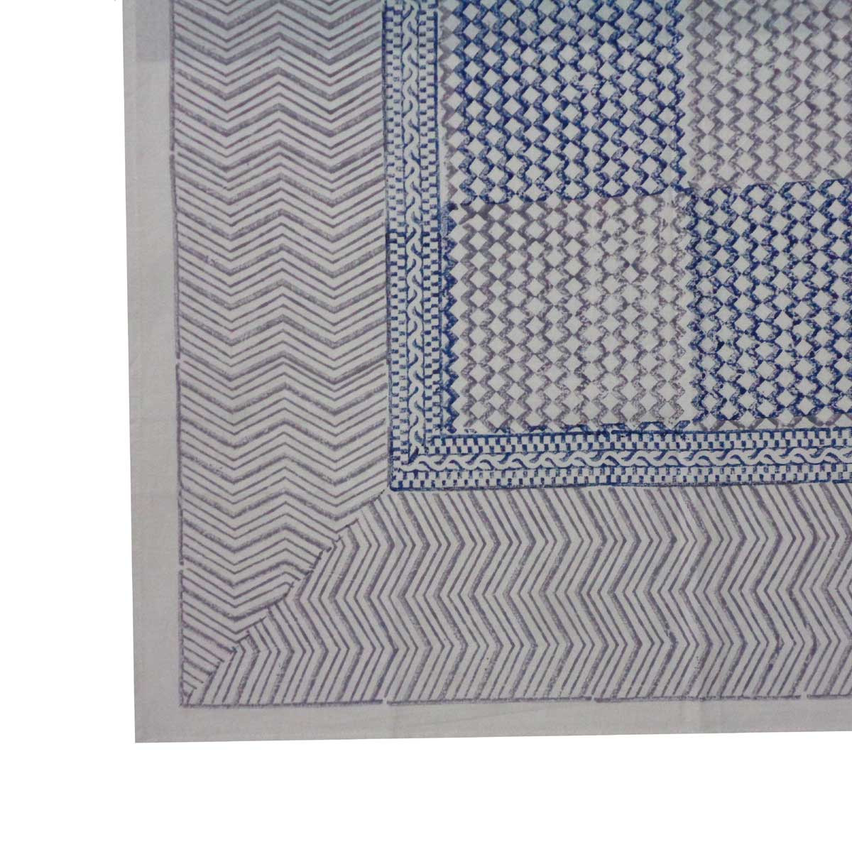 Hand Block Printed Cotton Tablecloth 150x220 cms 504824