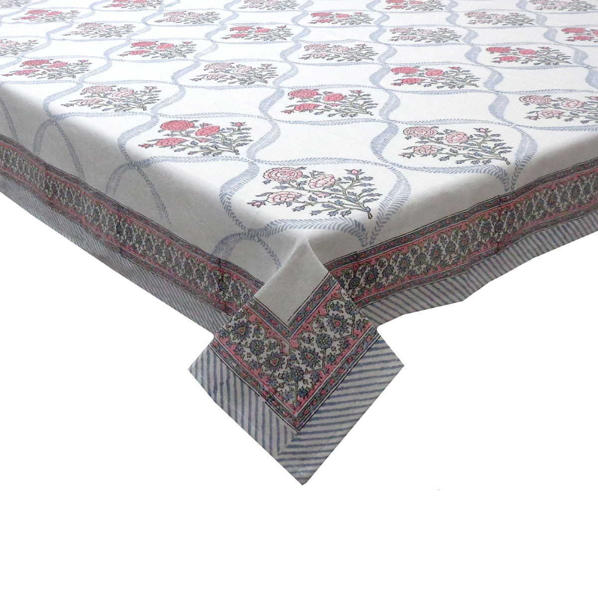 Hand Block Printed Cotton Tablecloth 150x220 cms 504861