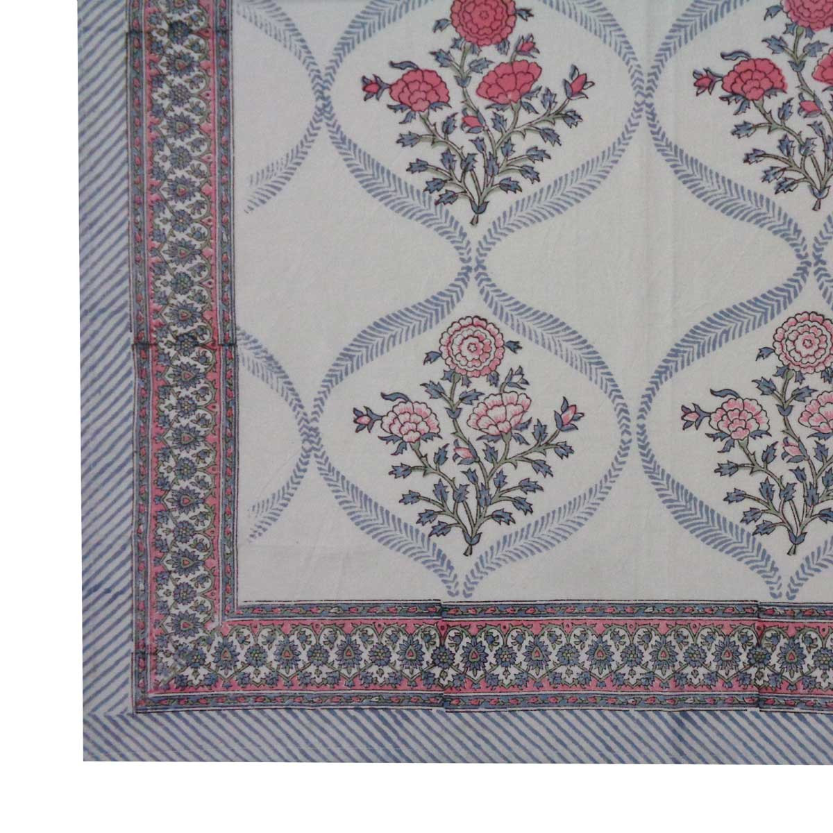 Hand Block Printed Cotton Tablecloth 150x220 cms 504861