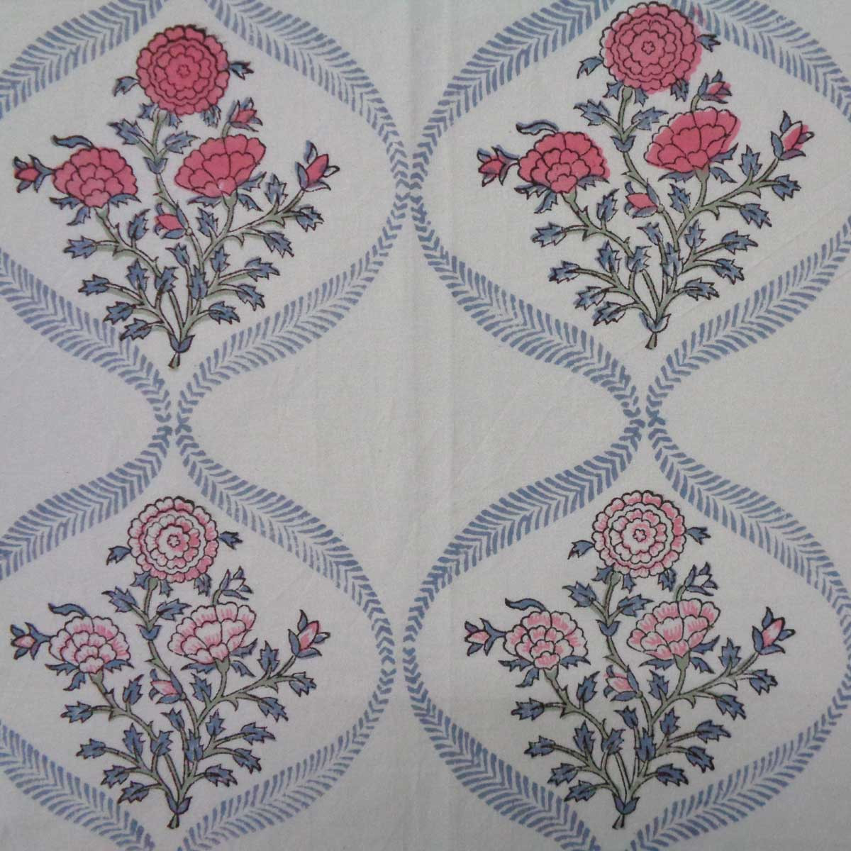 Hand Block Printed Cotton Tablecloth 150x220 cms   504861