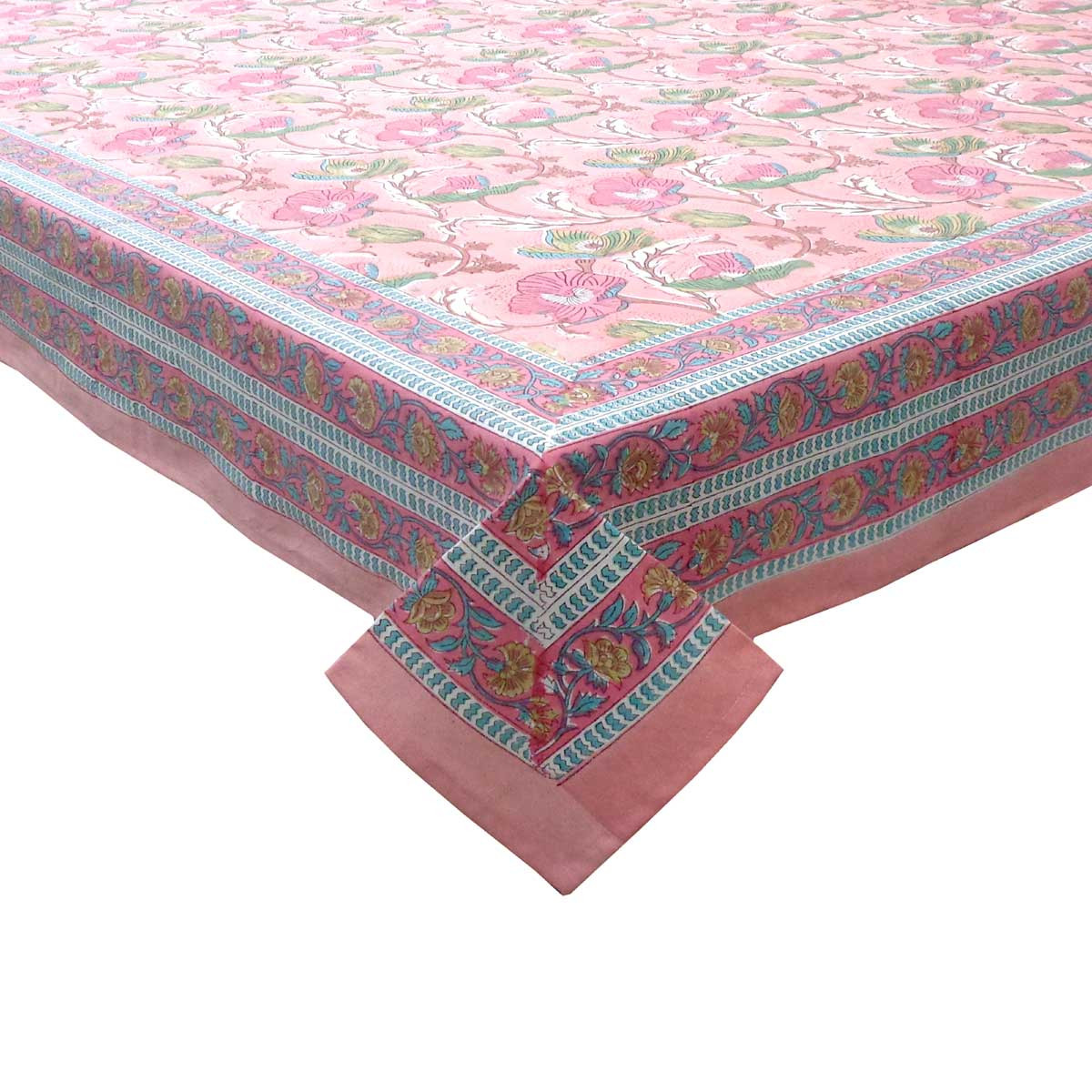 Hand Block Printed Cotton Tablecloth 150x220 cms   504903