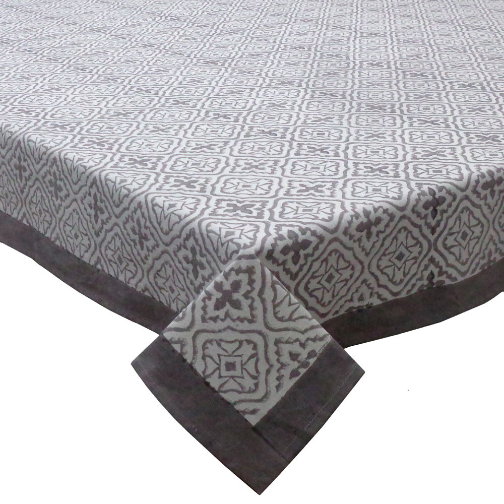 Hand Block Printed Cotton Tablecloth 150x220 cms  302291