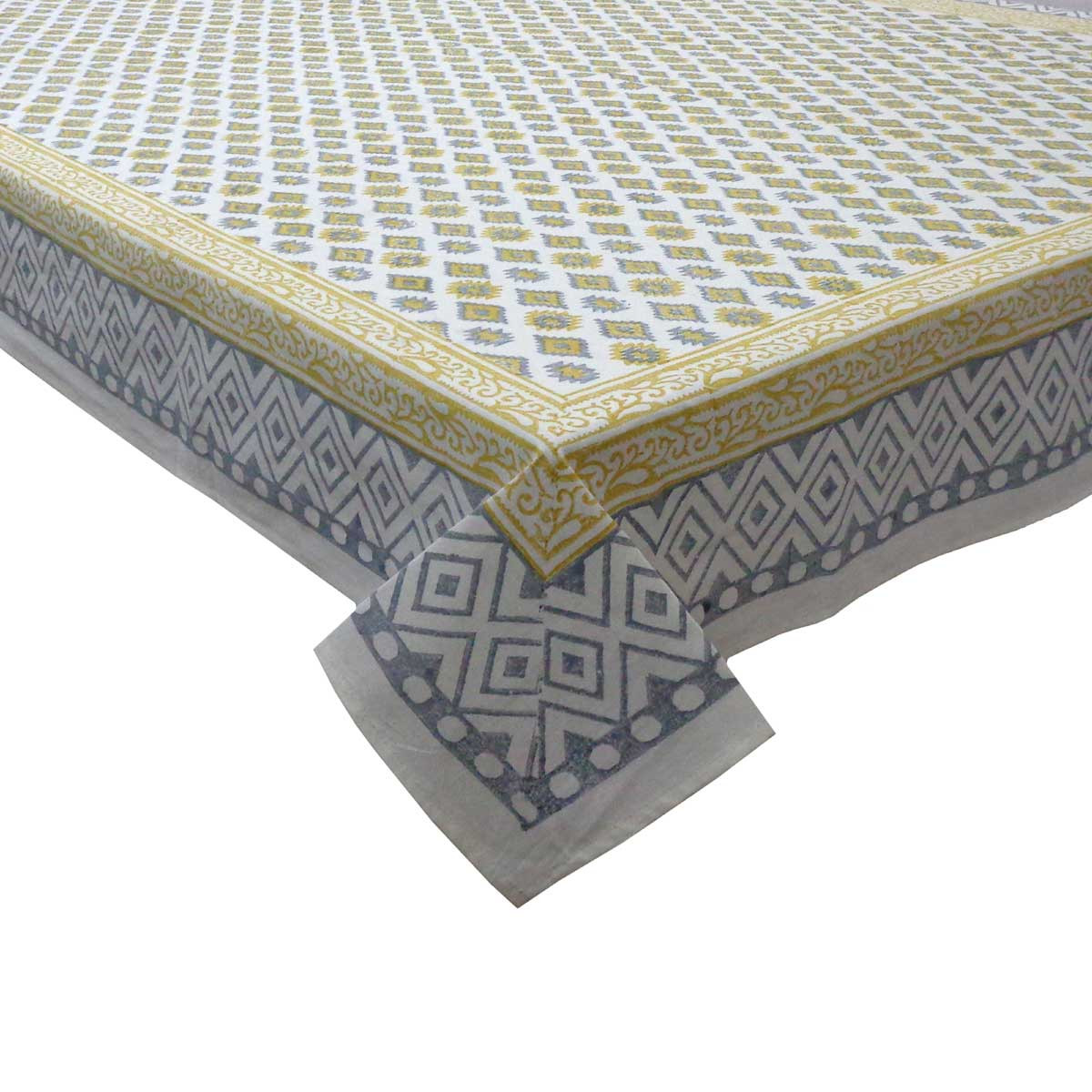 Hand Block Printed Cotton Tablecloth 150x220 cms  504753