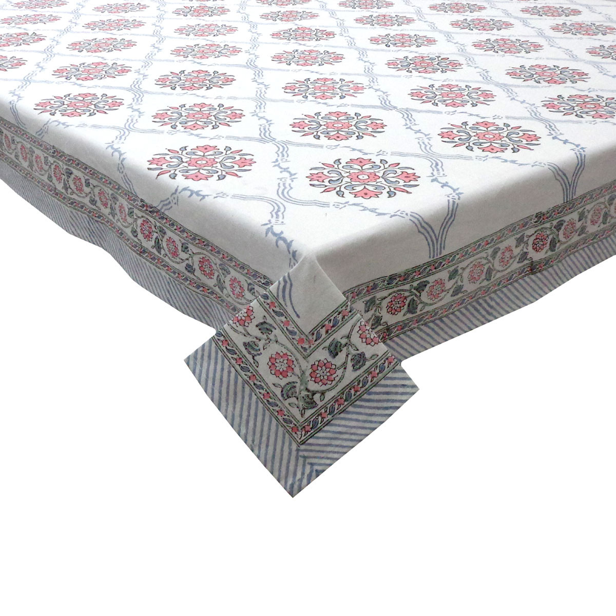 Hand Block Printed Cotton Tablecloth 150x220 cms 504754