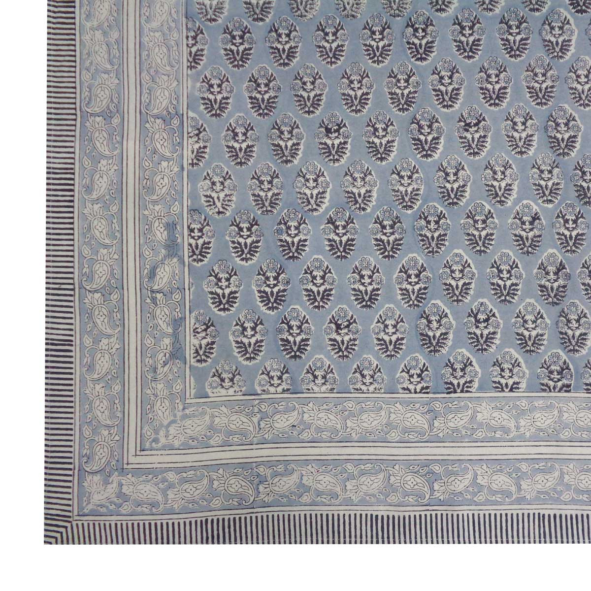 Hand Block Printed Cotton Tablecloth 150x220 cms  Boota Starlight Gud 208645