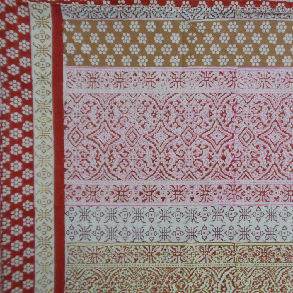 Hand Block Printed Cotton Tablecloth 180x270 Kalamkari 9251