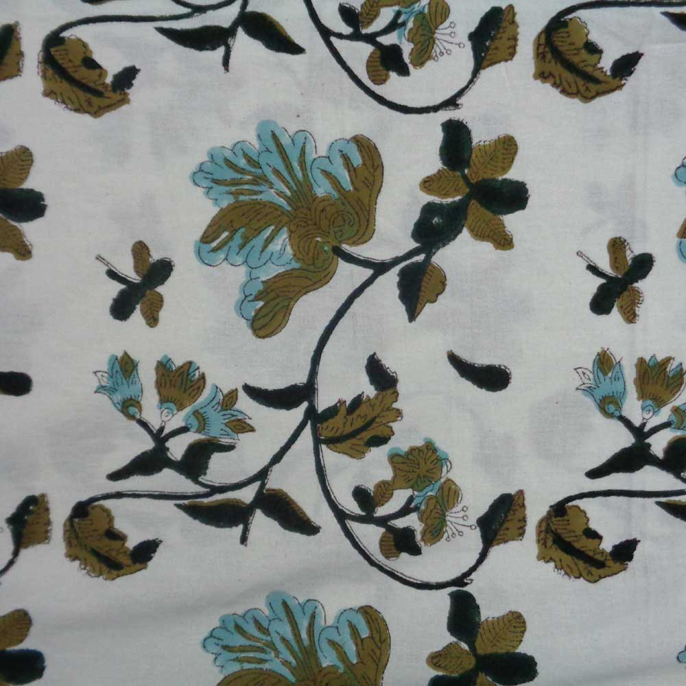 Hand Block Printed Cotton Tablecloth 180x270  Mast Bale Jade Olive 103481