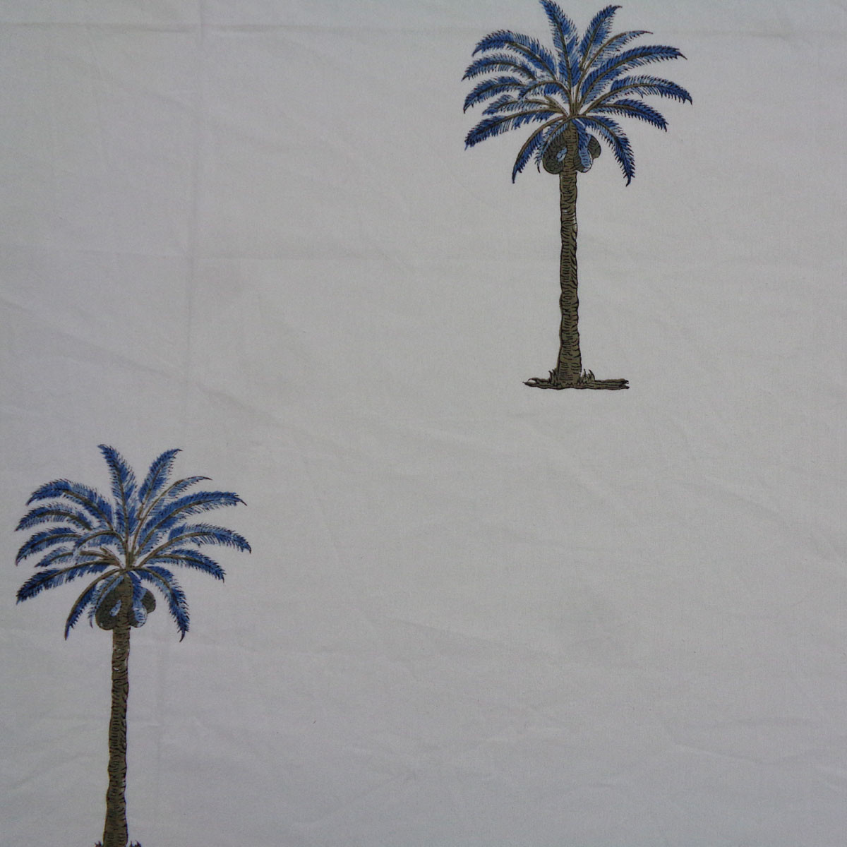 Hand Block Printed Cotton Tablecloth 180x270 cms  Royal Palm Tree 104330