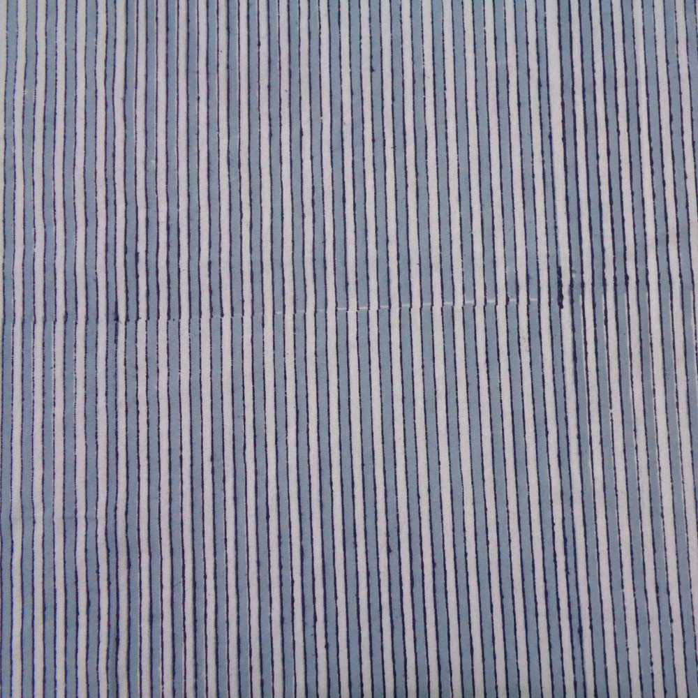 Hand Block Printed Cotton Tablecloth 180x340 cms Two Stripe Starlight 202212