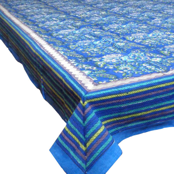 Hand Block Printed Cotton Tablecloths 150x220  Sea Plantation 3477