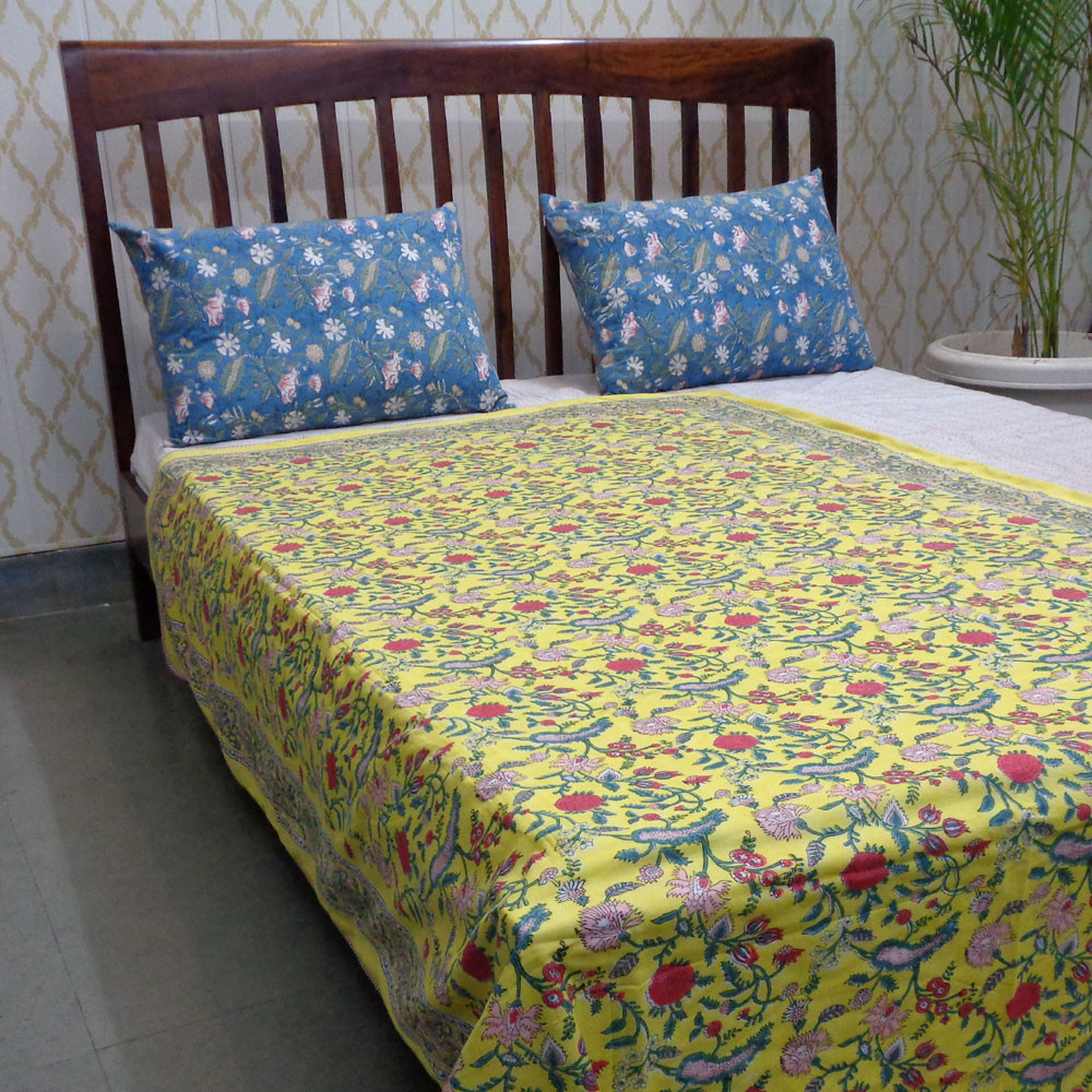 Hand Block Printed Cotton Twin Size Dohar 401387