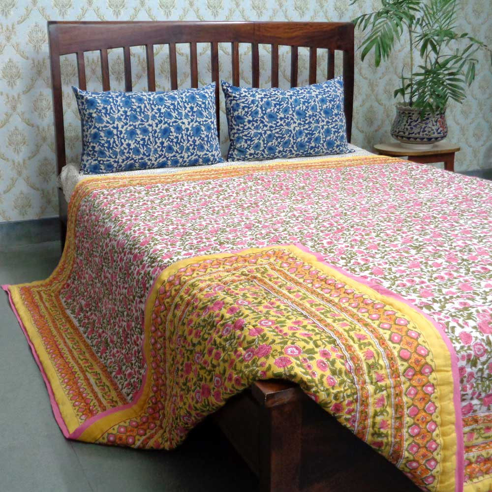 Queen Size Soft Cotton Quilt Handmade Bhare Pile Phool 102376