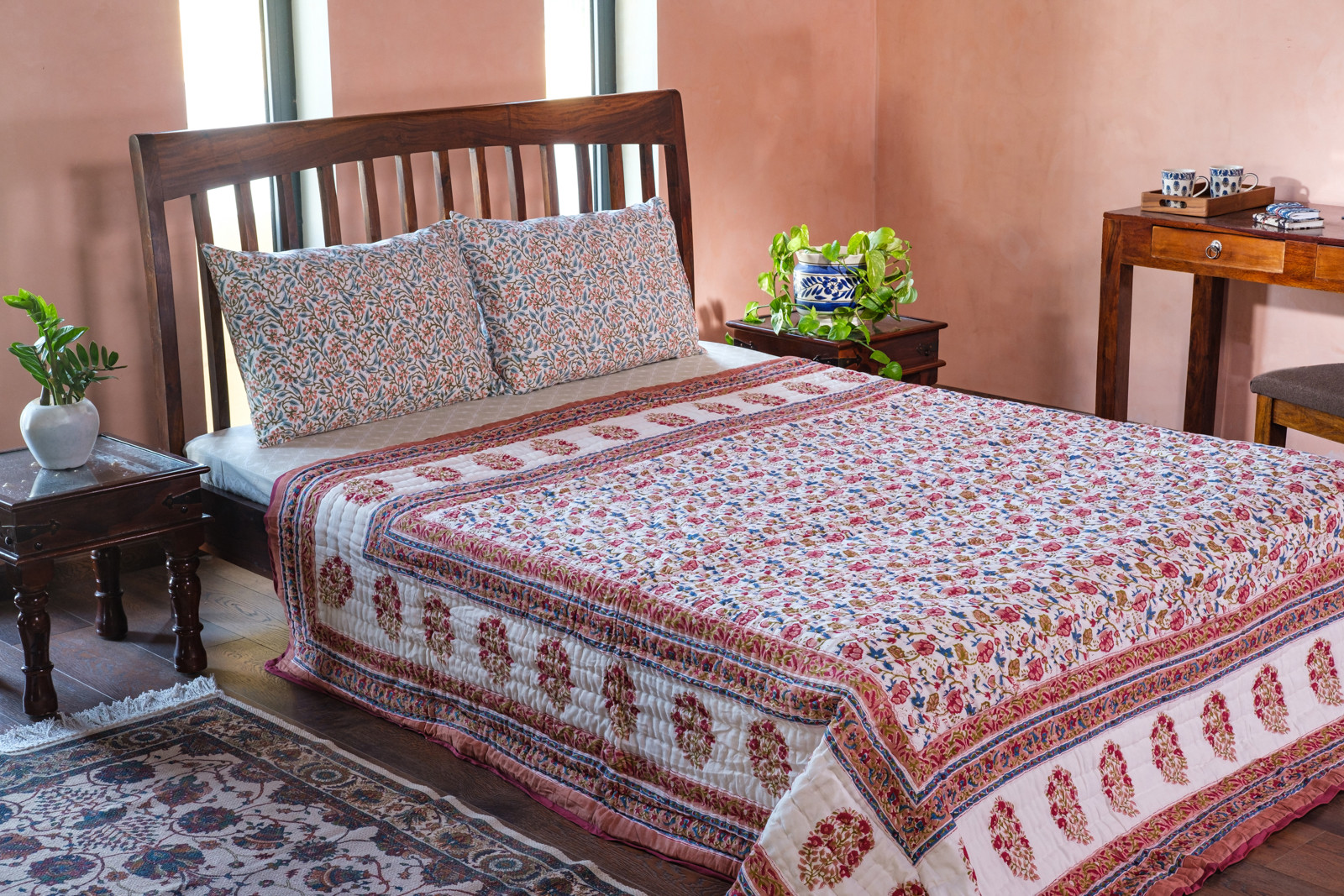 Queen Size Soft Cotton Quilt Handmade Genda Bale 100393