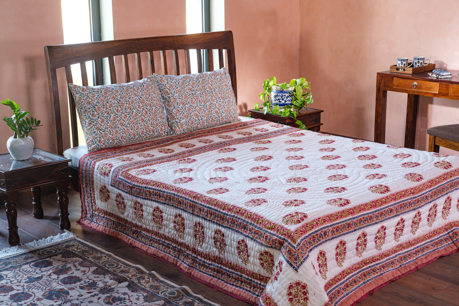 Queen Size Soft Cotton Quilt Handmade Genda Bale 100393