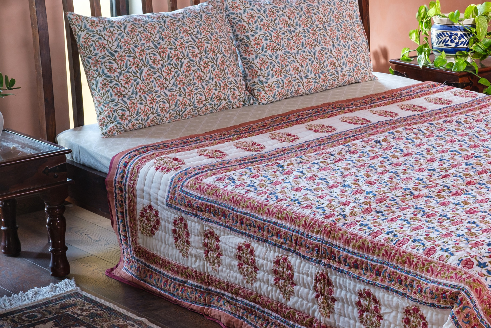 Queen Size Soft Cotton Quilt Handmade Genda Bale 100393