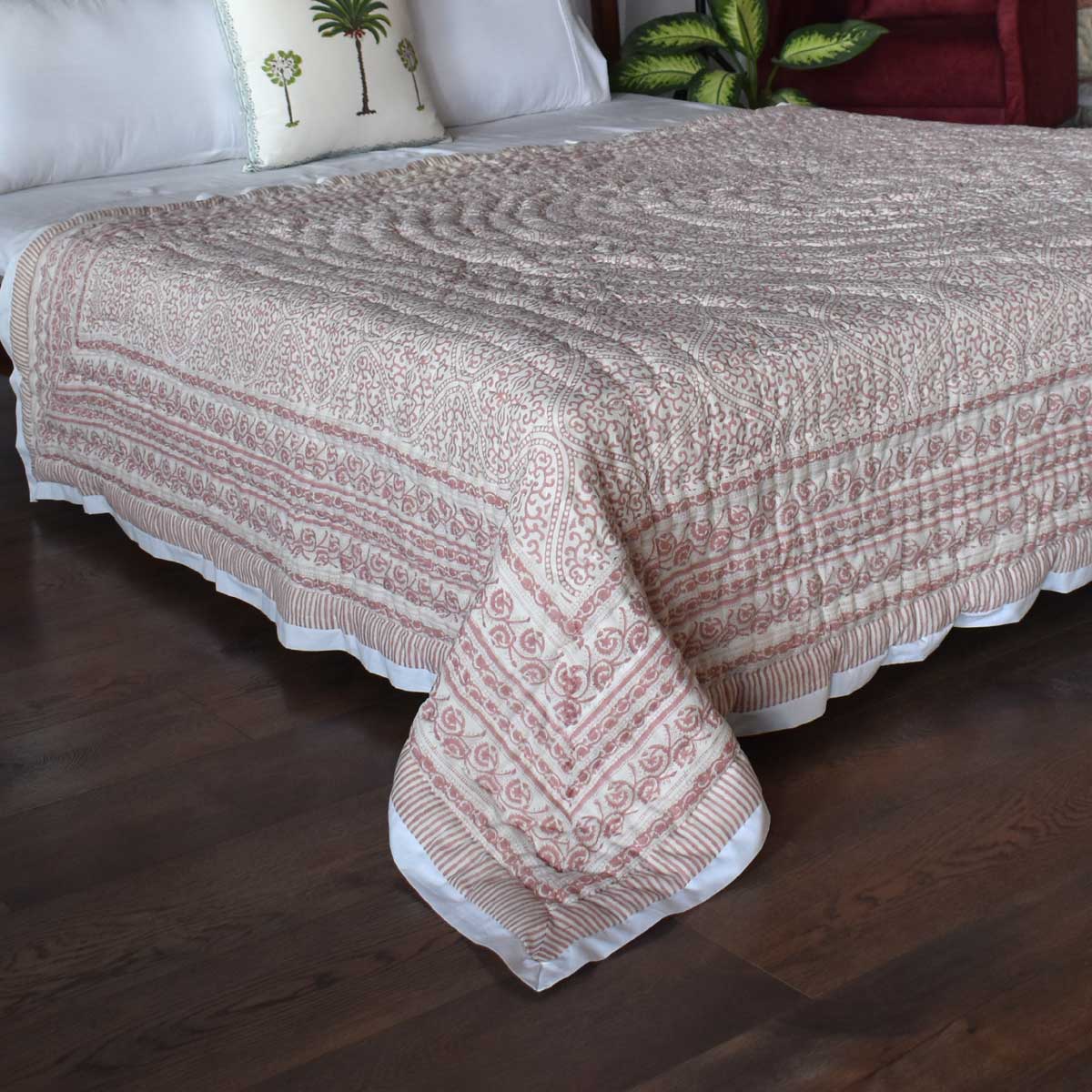 Hand Block Printed Cotton Medium Size Quilt Rang Mahal 260311