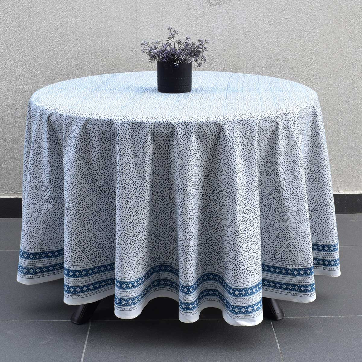 Round 220 cms Cotton French Design Table Cover EKB 8