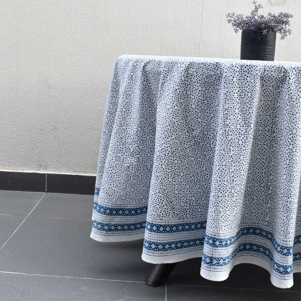 Round 220 cms Cotton French Design Table Cover  EKB 8