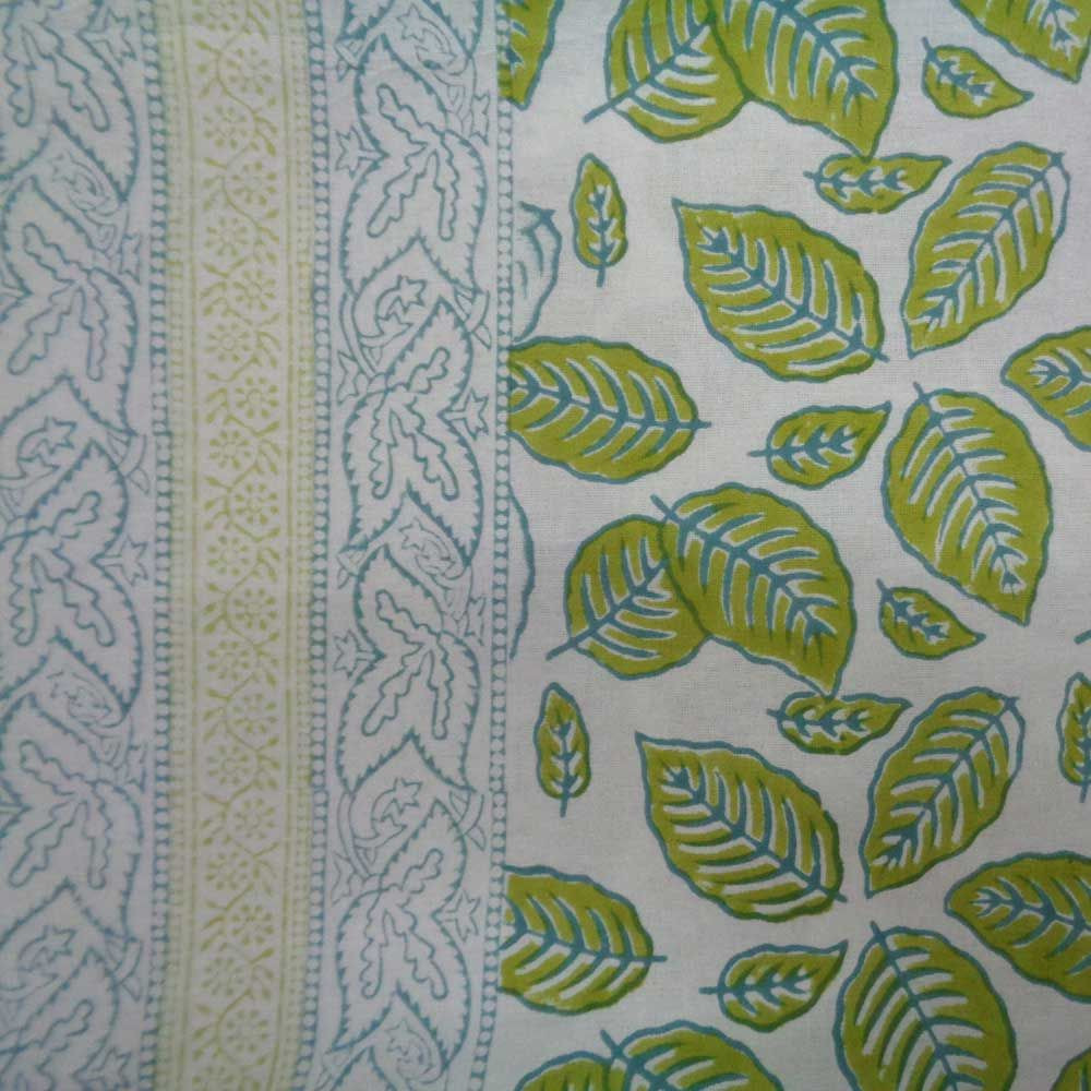 Tablecloth Block Printed in Cotton  Autumn Leaf 5203