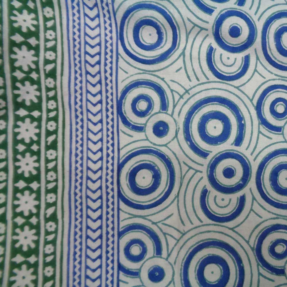 Tablecloth Block Printed in Cotton  Geo Circle 5199