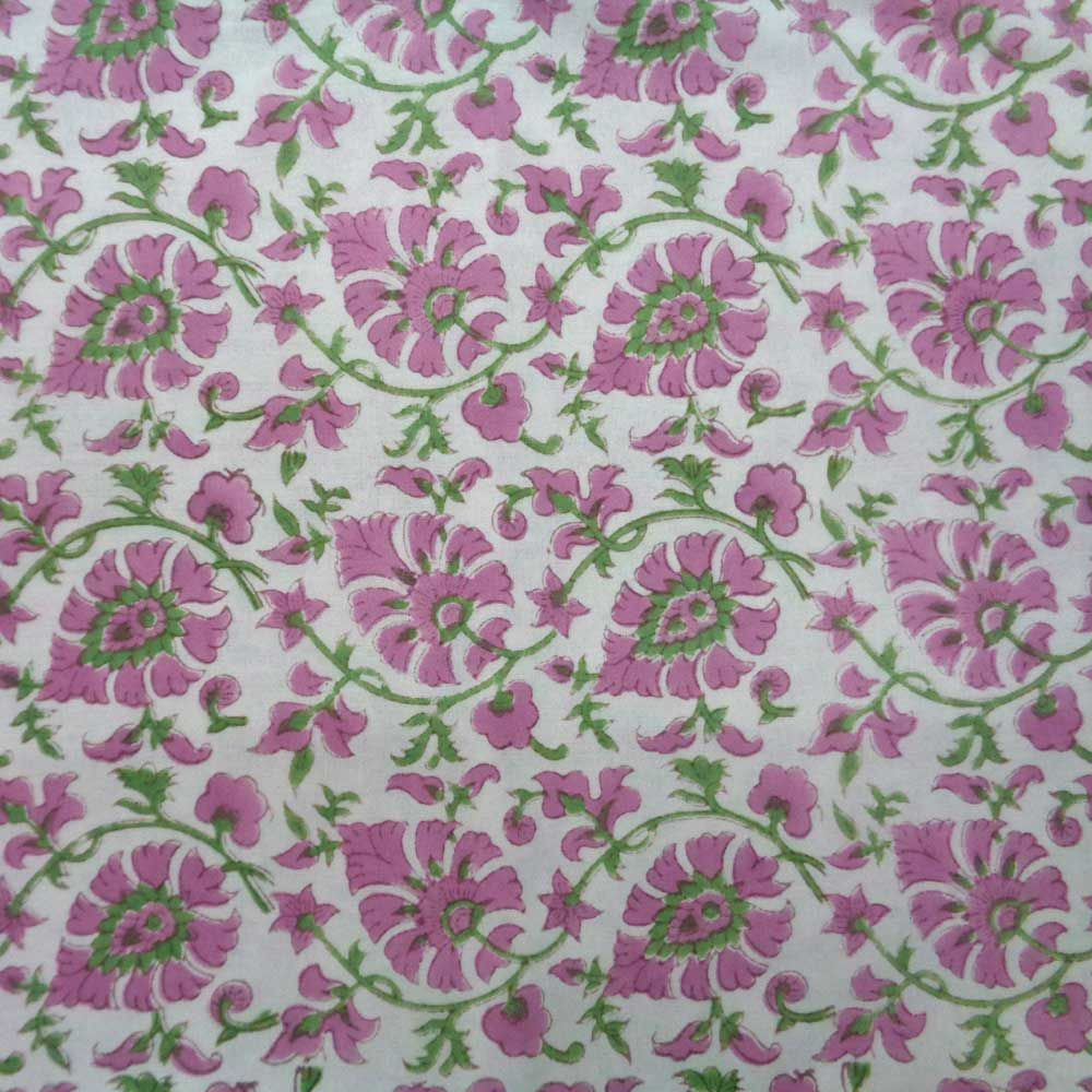 Tablecloth Block Printed in Cotton  Phool Kyari Pink 8054