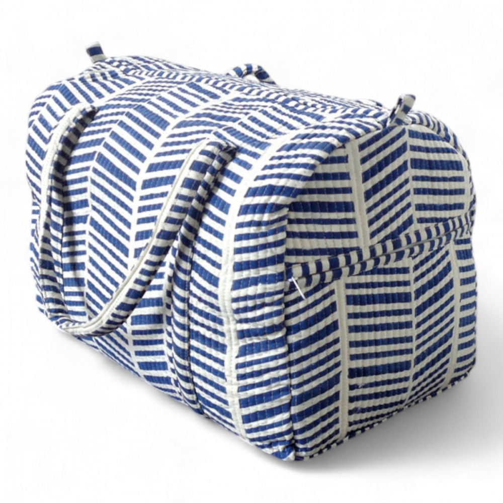 Image of Weekender Bag | Herringbone Blue 100468