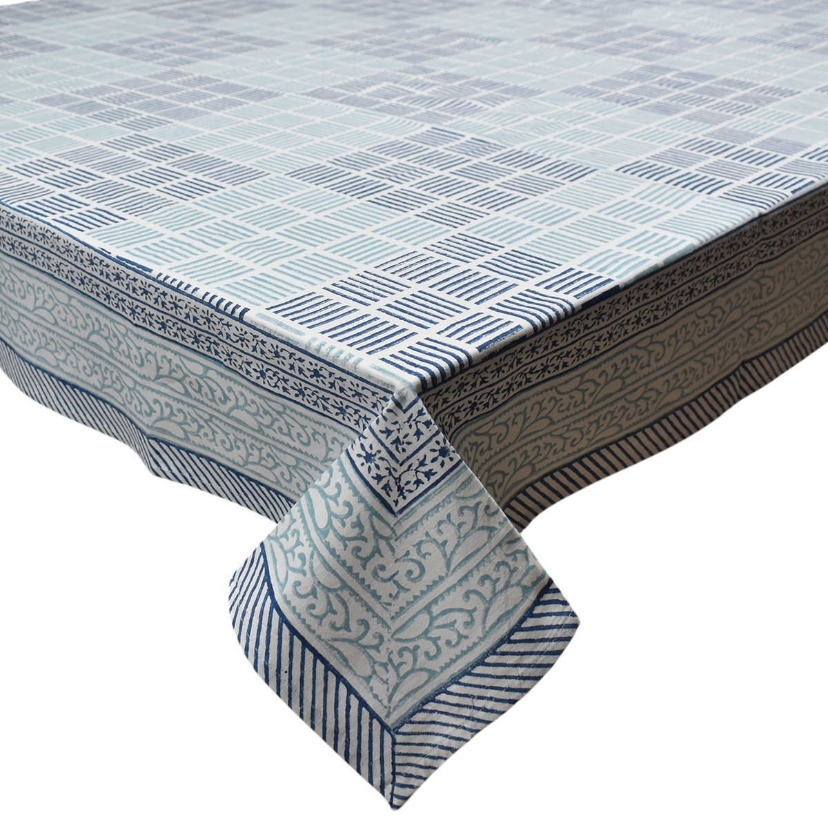 Wood Block Printed Handmade Tablecloth 150x220 cms   200903