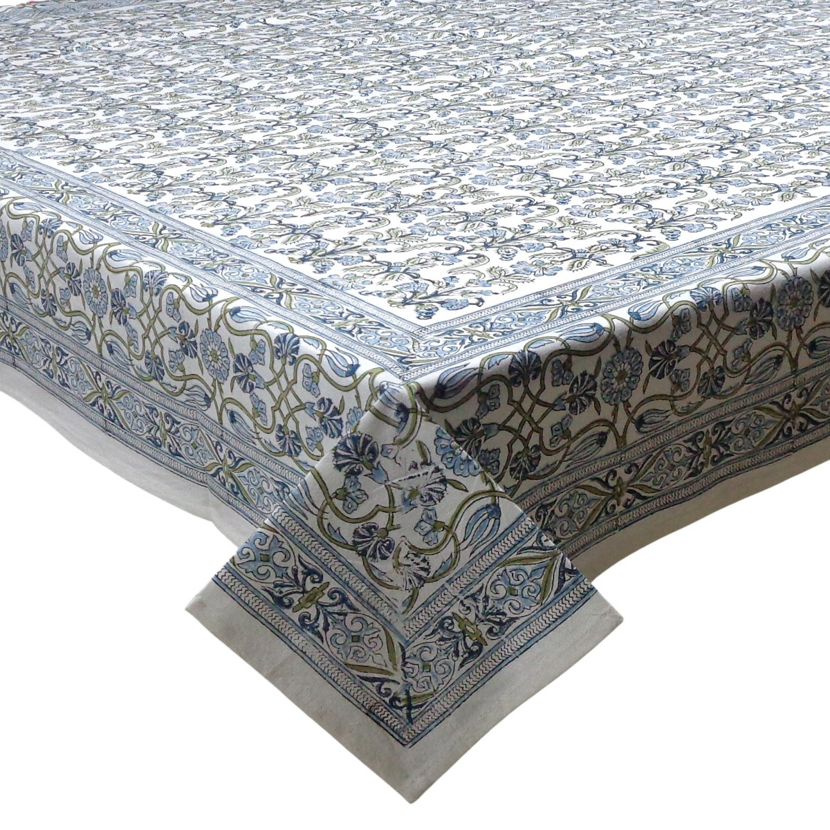 Wood Block Printed Handmade Tablecloth 150x220 cms  100021