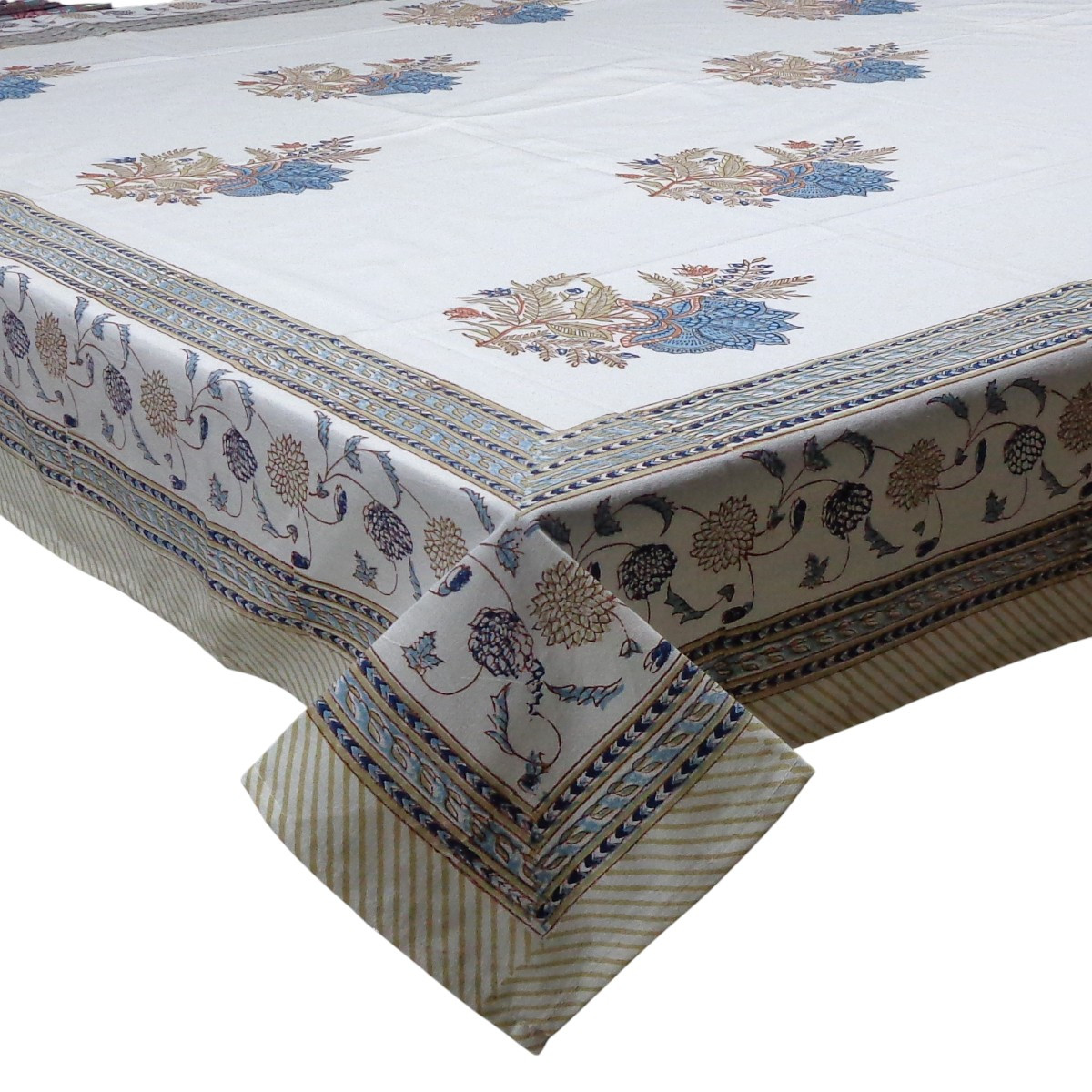 Wood Block Printed Handmade Tablecloth 150x220 cms  900033