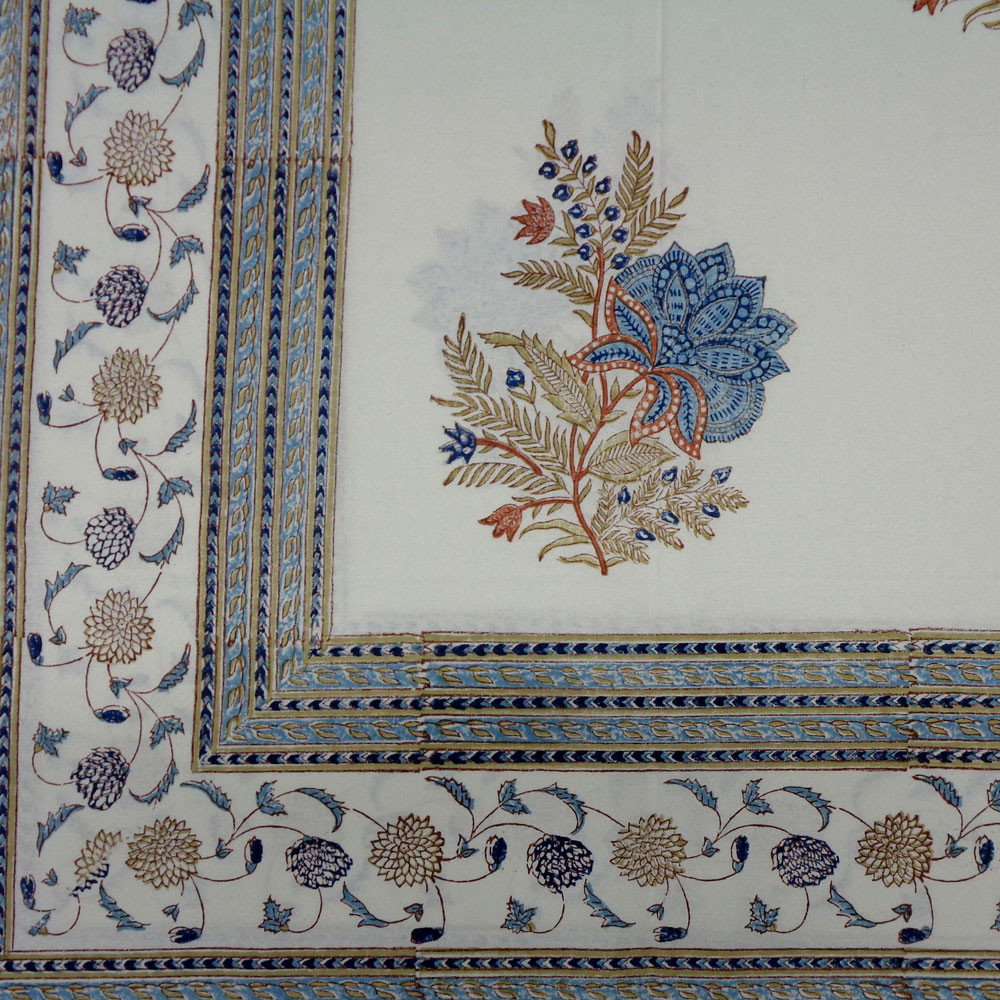 Wood Block Printed Handmade Tablecloth 150x220 cms 900033